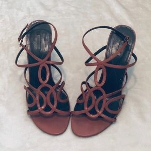 Orange Heels Max Studio Semel Sandals